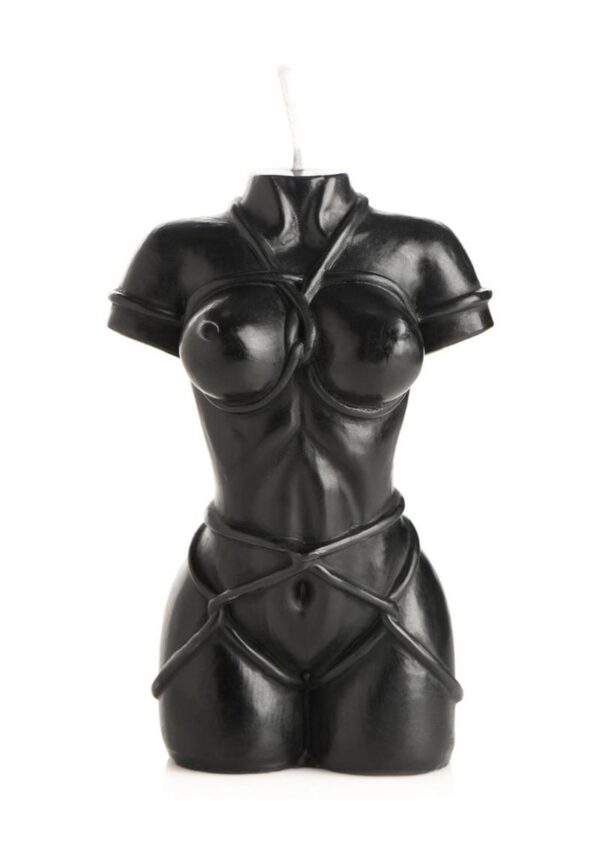 This stunning wax candle is sculpted to look like an anatomically correct woman`s torso! Bound in rope and showing off every sensual and strong curve and muscle