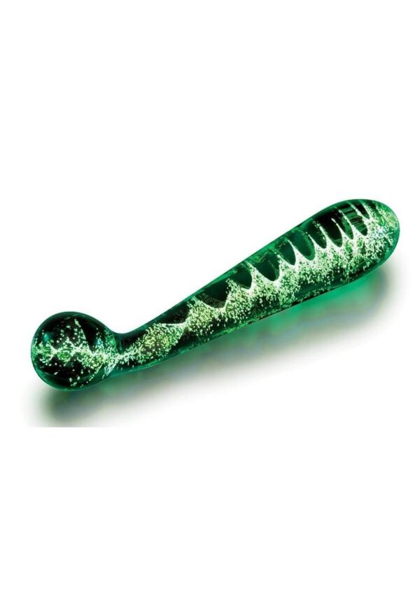 allowing you to explore a variety of orgasmic sensations.  Angled tip targets all the right spots Can be used anally or vaginally Top has rounded shape for easy ion Firm texture and weight gives you a full sensation Perfect to heat up or cool down for temperature play Both ends can be used for a straight shaft or the curved top Easy to clean Waterproof so you can take it in the bath or shower Body safe glass that doesnt hold bacteria Glows in the dark for your own private light show  For Use and Cleaning Use plenty of lubricant for anal play! After use