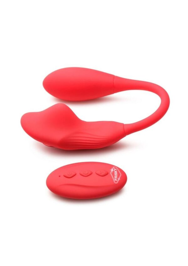 Double Love Connection panty vibe! The panty vibe is ergonomically designed to fit perfectly between your thighs and has a corded egg that slips inside and stimulates your G-spot! The powerful dual motor buzz with 3 speeds and 7 patterns of vibration both inside and against your clit! The panty vibe stays perfectly in place when positioned against your clit on the inside of your panties and then connected to the magnetic heart on the other side of the fabric. Let your partner rock your world from up to 19.7 feet away with the wireless remote! Enjoy an adventure or risky public play when only the two of you know about it! The toy is made out of silky smooth