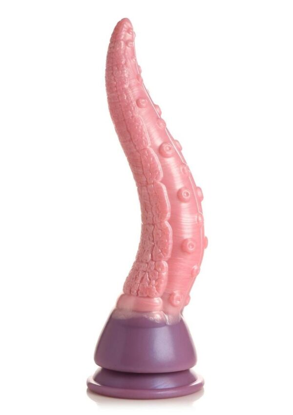 the other is covered in octopus suckers. This pink dong is designed to slide inside and rock your world all the way to the purple base! Made out of premium