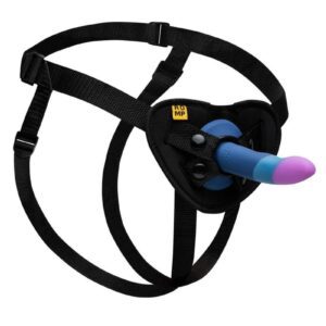 ROMP Piccolo Pegging Kit Value Kit - ROMP Piccolo Pegging Kit includes a non-realistic silicone dildo and an adjustable harness for those interested in pegging play. Adjustable Harness - Easily adjust the harness and start exploring with pegging or strap on play. Enjoy hands-free thrusting coupled with smooth