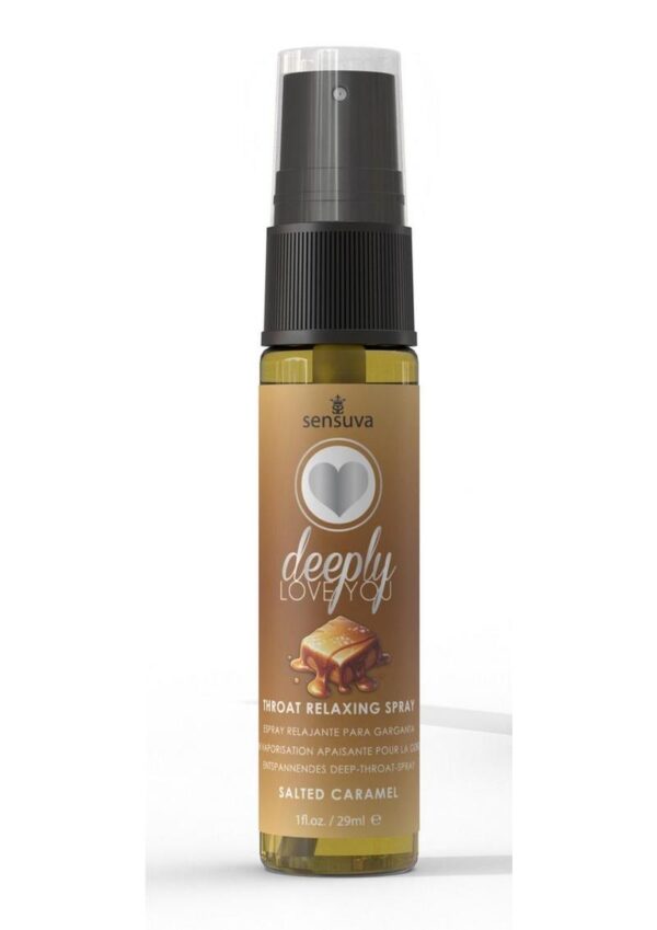 DEEPLY LOVE YOU THROAT RELAXING- SALTED CARAMEL- 1 oz - flavored throat desensitizing spray that helps relax your throat muscles and take their love Deeper