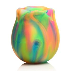 These phosphorescent petals are perfect for bringing you pleasure and passion in the dark! This glow-in-the-dark rose clit stimulator looks like a vibrant sherbert rainbow during the day and a glowing