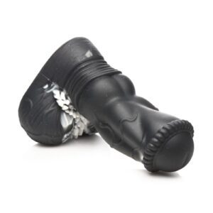round head with a row of beads around the crown. The thick shaft is veiny with folds of skin at the base giving it a ribbed texture. There are soft spikes around the big balls at the base. You can enjoy it hands-free or with a partner! The wide
