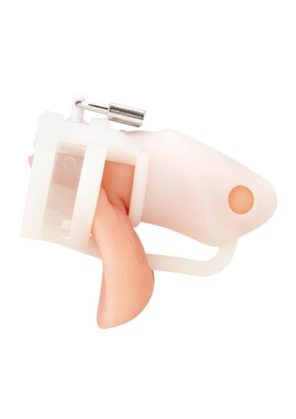 securely encapsulating your member with its 2-inch length. Its stimulating design features a built-in ball divider for added sensation. This versatile accessory is perfect for prolonging desire