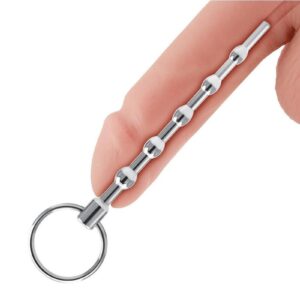 this stylish stimulator boasts a series of graduated beads along its 4.5-inch length