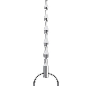 Dive into the world of intense pleasure with the Blue Line 4.25 Stainless Steel Ribbed Urethral Sound