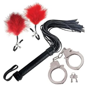the Nasstoys Bondage Kit is an excellent choice for those seeking a gentle introduction. Discover the excitement of restraint and sensory play with this carefully crafted set. Experience the thrill of being bound with the included quick-release metal handcuffs. These cuffs provide a secure yet easily removable restraint