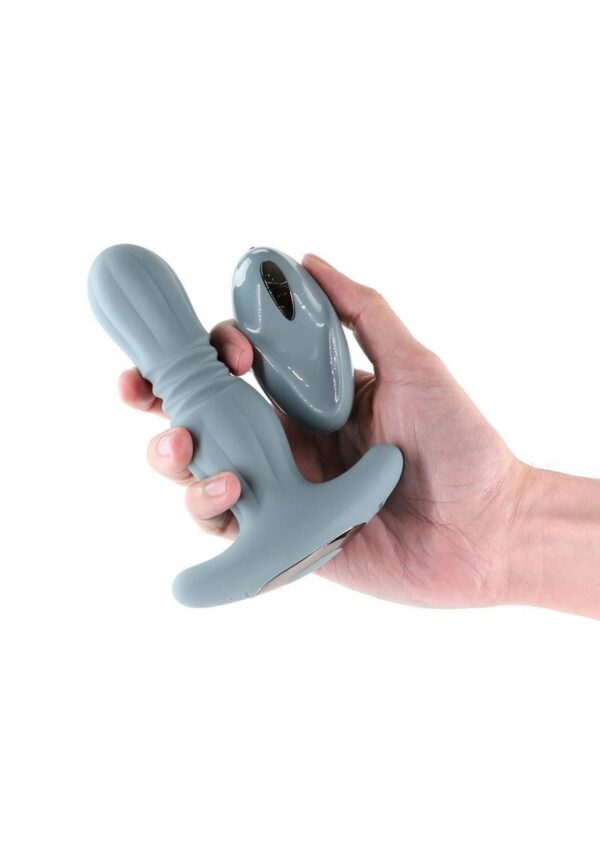 Renegade Gemini Rechargeable Silicone Prostate Massager with Remote Control - Gray - Image 3
