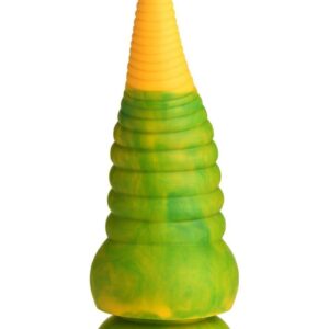 Enjoy your favorite Creature Cocks dildo with this vibrating Monstropus Tentacle! This yellow and green tentacle is massive and thick. The tapered tip helps with ion
