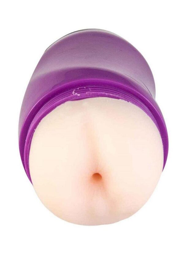 this stroker offers a realistic vulva on one end and a tight asshole on the other