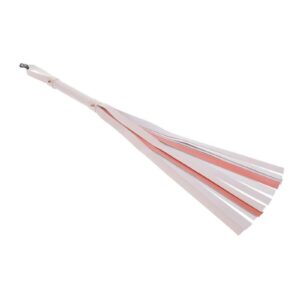 making it a delight to hold and a joy to wield. Add a pop of colorful pleasure with every satisfying strike to your partner and leave them blushing with delight!Features:32 faux leather fallsStriped faux leather handle for easy gripRose gold accents