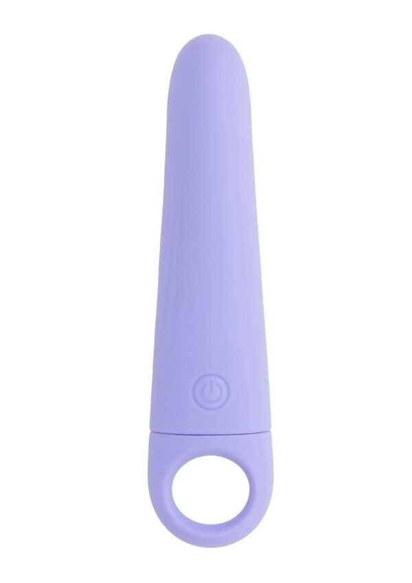 Tease your favorite spots with this unique vibrating wedge that effortlessly reaches places other toys canandrsquo;t. The grooved vertical textures add a distinct tickle to the experience while the stretchy ring handle keeps your fingers comfortable and relaxed. Specs:  8 vibrating speeds andamp; patterns Made from phthalate andamp; latex free silicone Height: 4.83andrdquo;