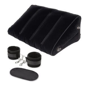 Add the lift that your intimate play needs with Lux Fetish`s Inflatable Position Wedge With Detachable Cuffs that can be adjustable for a customized firmness level. Secure and comfortable adjustable cuffs ensure safety and comfort during play. Crafted with durable materials