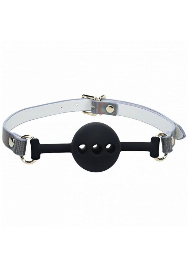 You love a naughty game? Keep you lover quiet with the Paris Collection Breathable Ball Gag by Ouch!. This gag has quality bonded leather adjustable straps for a one size fits all