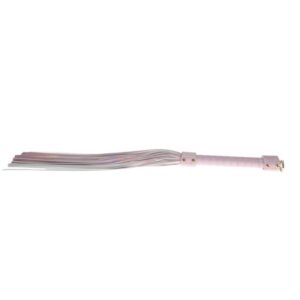 into submission with the Paris Collection Flogger by Ouch!. The sturdy handle gives the perfect grip to deliver teasing strokes or bracing whips with a satisfying sting. Made of high quality bonded leather
