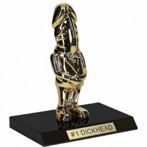 Celebrate the biggest Dickhead in your life with this fun Number 1 Dickhead trophy.