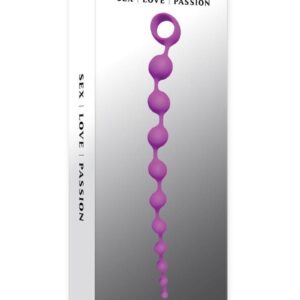 this string of 10 firm silicone beads is crafted with a gradual increase in bead size leading up to a generous ring at the large end for safe retrieval.  Specs: Height: 14