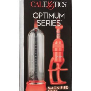 designed to elevate and enhance your performance. This impressive magnified cylinder offers powerful suction for intensified sensations with every use. The Optimum Seriesandreg; Magnified Pump features a clear cylinder with incremental measurements