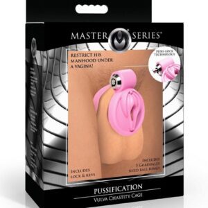 this unique device features an adorable vulva that delicately conceals the tip of your member