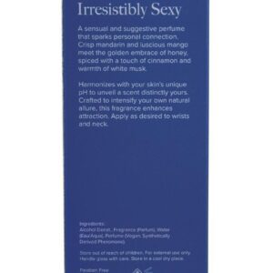 spiced with a touch of cinnamon and warmth of white musk. HOLD FRAGRANCE 5-7 INCHES AWAY FROM SKIN AND APPLY TO PULSE POINTS.REAPPLY AS NEEDED. USE DAY OR NIGHT.UNISEX FRAGRANCE THAT BLENDS WITH SKIN PH TO CREATE A ONE-OF-A KIND SCENT UNIQUE TO YOU.COMPLEMENTS YOUR NATURAL PHEROMONES WHICH INSPIRES AFFECTION