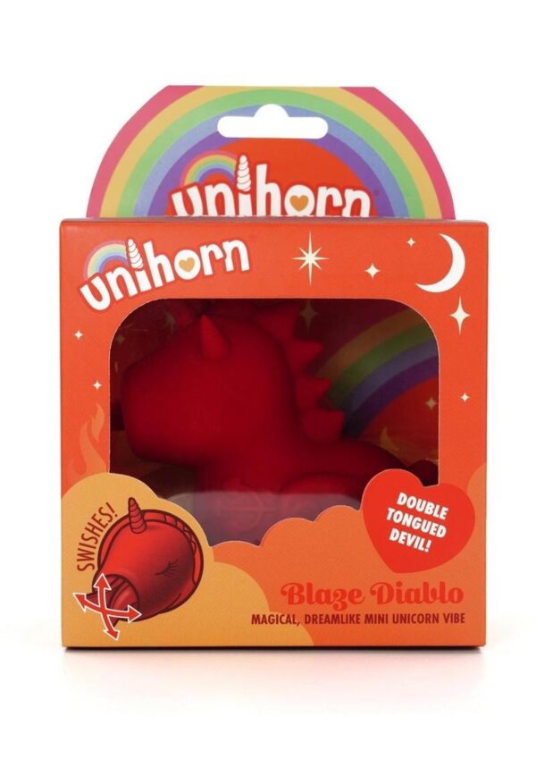 Unihorn Blaze Diablo The Forked Tongue One Rechargeable Silicone Clitoral Vibrator - Red - Image 2