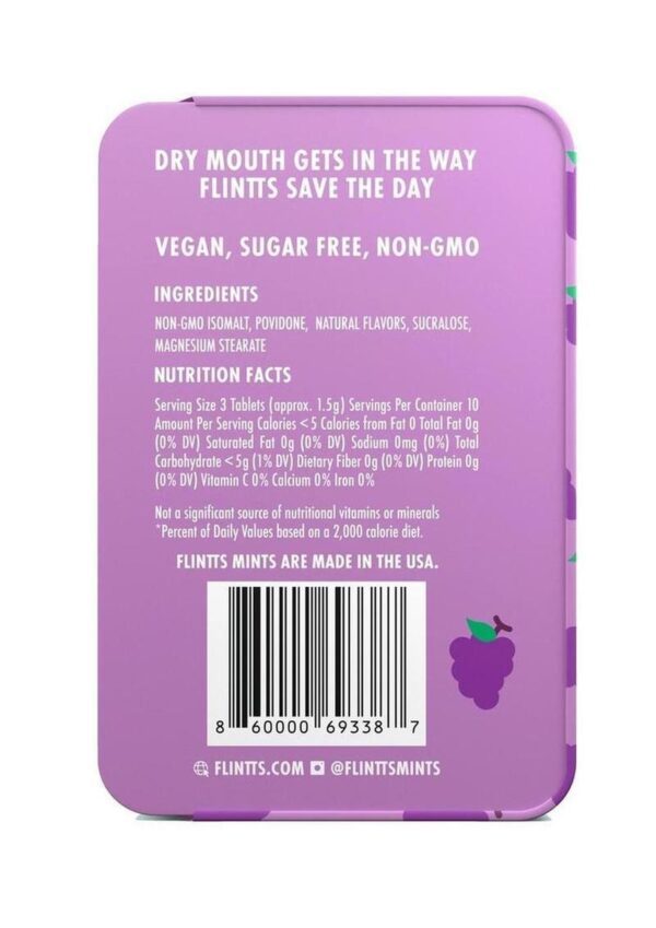 Dry Mouth can cause serious oral health issues. Flintts Mints also make your mouth sparkle