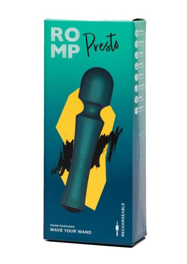 Romp Presto Rechargeable Silicone Wand - Teal - Image 2
