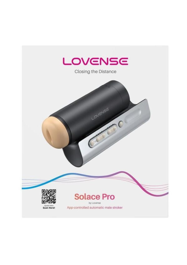 Lovense Solace Pro Rechargeable App Compatible Stroker - Black/Silver - Image 2