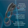 a simple one-button remote allows you to cycle through ten different vibrational patterns and intensities!Its two velvety-smooth silicone loops keep V1 securely in place. With the wider strap around your erection