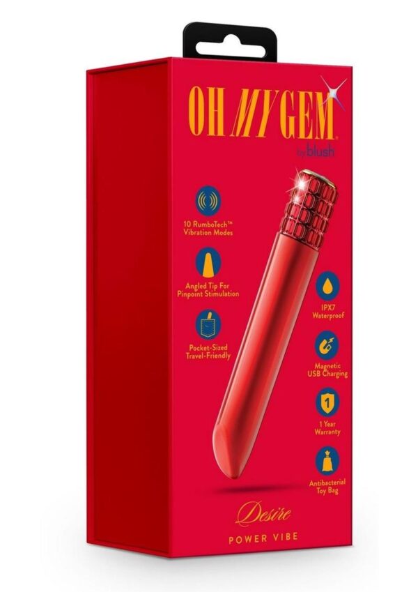 the glamorous pocket-sized power vibe that dazzles with a shining Ruby gem near its base! Desire is equipped with 10 deep andamp; powerful RumboTechandtrade; vibration modes