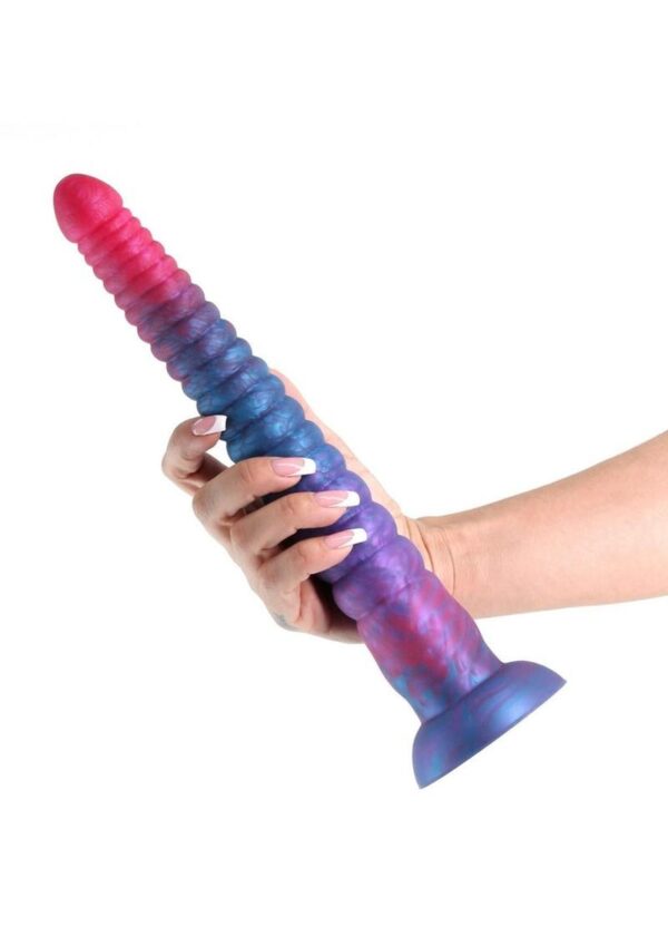 Colours Stacked Silicone Dildo 12in - Pink/Blue - Image 3