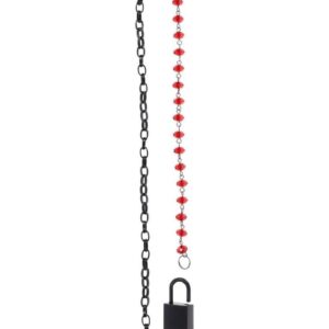 the Ex`s andamp; Oh`s Crystal Day Collar is a statement of both style and connection. This elegant collar combines ruby red crystals with a matte black chain