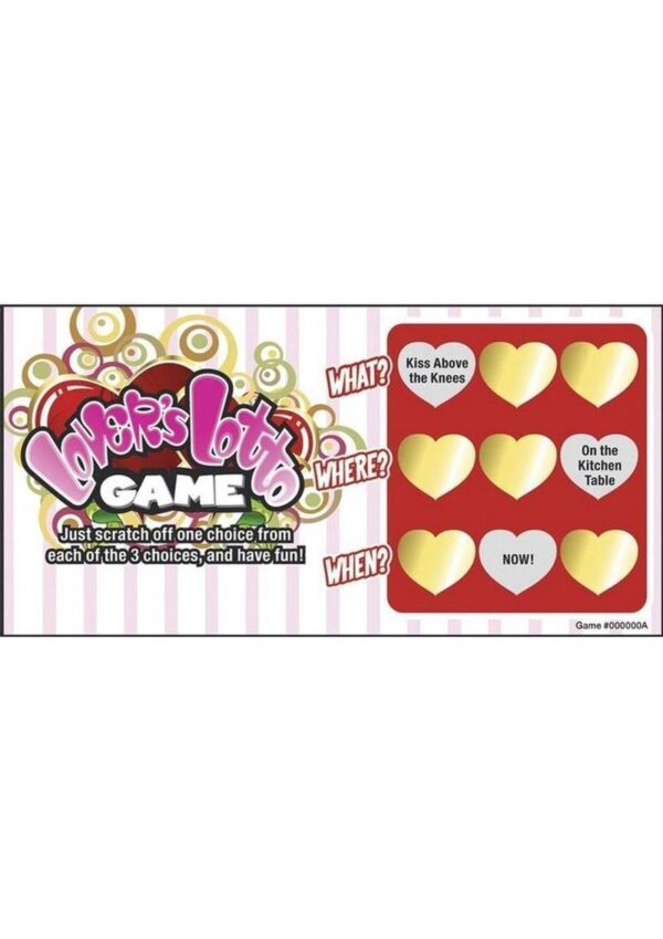 Fun sex game - Scratch off one heart from each row and do as written: What? Where? When? Features:  Includes 12 Scratcher Games