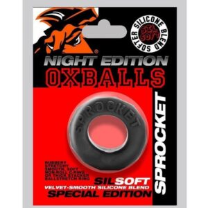 non-roll or pinch Super-stretchy Velvet-smooth deep black color NIGHT EDITION special softer silicone blend  SPROCKET NIGHT EDITION cockringandhellip;softer silicone rubbery blend SPECIAL EDITION new from OXBALLS OXBALLS new SPROCKET cockring NIGHT EDITION in our lush rubbery SILSOFT SILICONE blend and a smooth