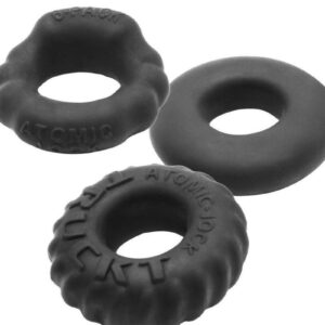 BONEMAKER 3-pack bone building cockrings  Three shapes cockring pack Tighter Fuck-Fit cockring+Ribbed cock/ball ring+Comfort-Fit cockring Super-stretchy Velvet-smooth deep black color NIGHT EDITION special softer silicone blend  BONEMAKER triple-pack fuck-fit cockringsandhellip;3 different styles softest silicone blend SPECIAL EDITION new OXBALLS: NIGHT EDITIONOXBALLS triple-play soft grippy cockringsandhellip;3 differently shaped cockrings NIGHT EDITION