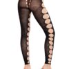 Leg Avenue Seamless Opaque Cut-Out Footless Tights - Black - O/S - Image 3
