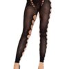 Leg Avenue Seamless Opaque Cut-Out Footless Tights - Black - O/S - Image 4