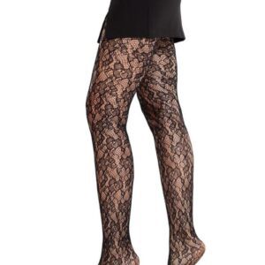 Camellia Lace Tights Black O/S