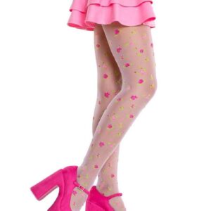Rosette Jacquard Spandex Sheer Tights Multicolor O/S