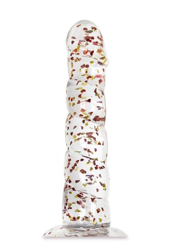 Crystal-clear TPR dildo in the popular andldquo;swirlandrdquo; shape