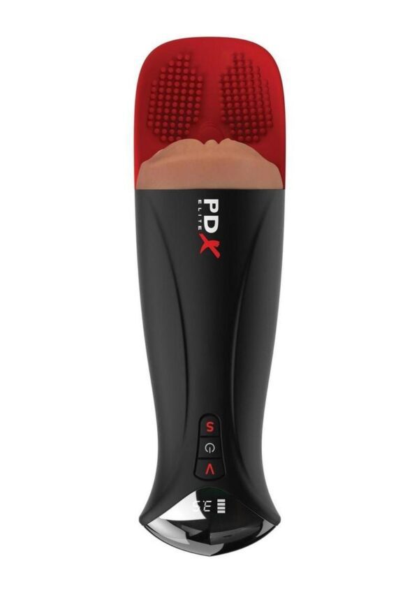 You asked for it and we delivered! The PDX ELITE FUCK-O-Matic PRO XL elevates masturbation with powerful suction-action for the ultimate MEGA-STROKER experience! It`s a perfect storm of sensation for heightened solo sex sessions that can be customized to your personal moods! Get ready for explosive hands-free vibration surrounding your balls with rows and rows of soft pleasure nubs. Your ultimate XL masturbation experience is ready when you are! Product ships with Travel Lock on for discretion. It will automatically unlock upon charging product. Press top 2 buttons for 5 seconds to lock/unlock.