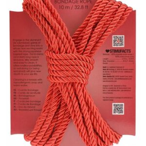 Engage in the dominant (or submissive) game of bondage and dive into a whole new exciting world with this strong Japanese inspired rope. This 10-meter (32.8 feet) long rope is sensuous
