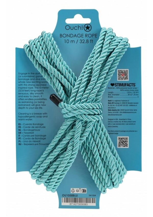 Engage in the dominant (or submissive) game of bondage and dive into a whole new exciting world with this strong Japanese inspired rope. This 10-meter (32.8 feet) long rope is sensuous