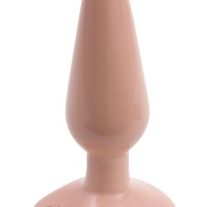with 5 inches of girth. The tapered body gives a comfortable feeling and flared base holds the toy secure. Made from PVC