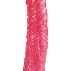 Soft Pliable Jelly Dongs With Glitter. Multi-Speed Vibrating