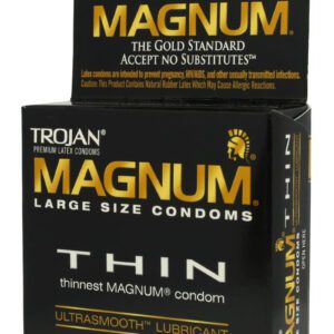 Trojan Condom Magnum Thin Large Size Lubricated 3 Pack