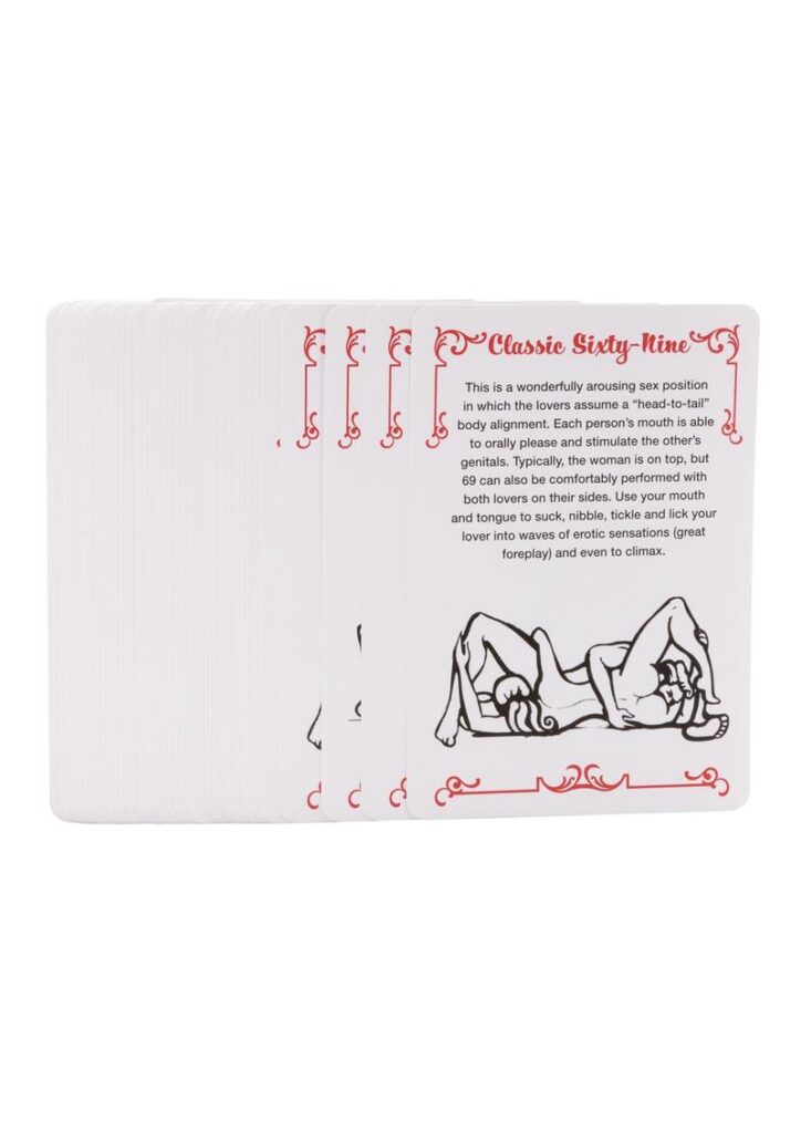 Test your love and romance knowledge by playing the Sweet Seduction Game. The fun adult couple`s game is designed for serious lovers who want to learn all there is to know about intimacy and pleasure. The themed card game is made for 2 players and is perfect for new lovers and established couples. Chance your luck by answering and asking questions that reveal your secret passionate desires and erotic fantasies.The game comprises of 54 themed playing cards and easy to follow gameplay instructions. The aim of the intimate game is to explore mutual wants and desires and to share and match up sensual secrets. The addictive game is a great way to open the door for more intimacy and is ideal entertainment for a cozy night in for two. Use your imagination and play the card game as part of couple`s foreplay fun.Pit your wits against your lover while playing the game. The sensuous card game is great for learning how to balance the sex and romance with your lover. Test your knowledge by answering personal and intimate questions that relate to sex