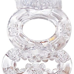 The look of Glass...The feel of Jelly. Double vibrating bullets with stimulating nubs. 7 functions. Push button. 1 AG10 batteries included. Phthalates free. Material: SEBS. Length: 2.75.