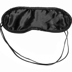 A luxurious double-layered satin blindfold with Velboa trim and thin dual-elastic strap for a comfortable fit.